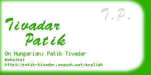 tivadar patik business card